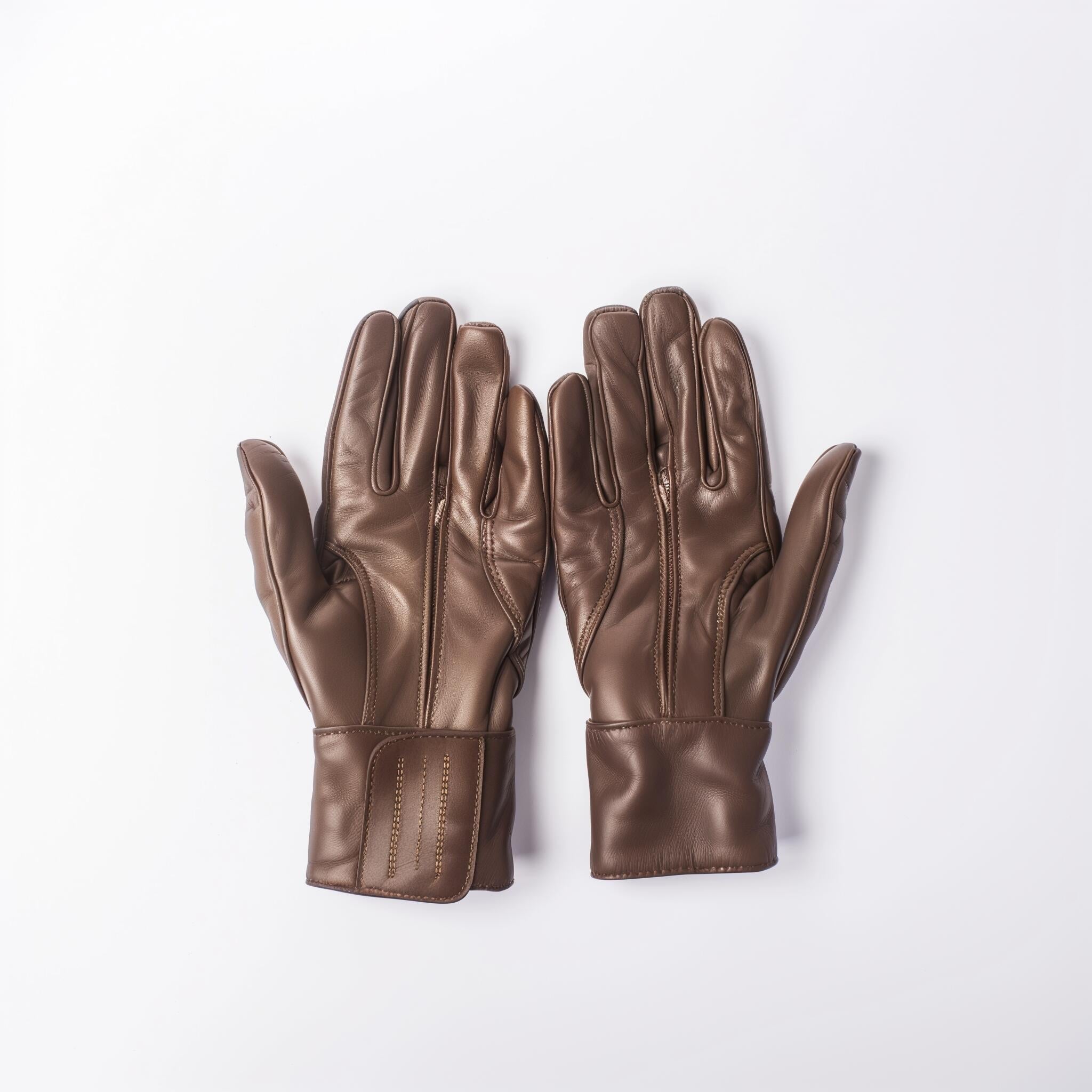 Premium Brown Leather Gloves for Men – Touchscreen Friendly